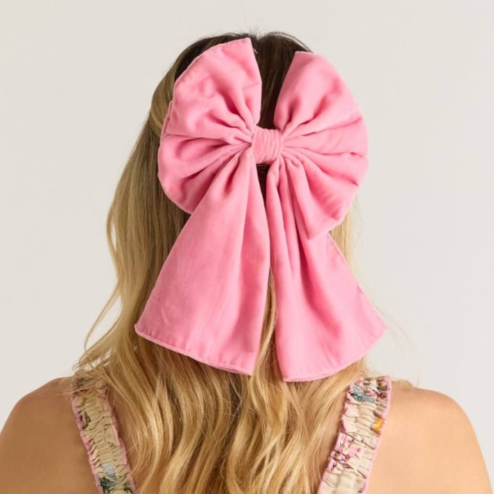 Accessory To Love, Women's Happiness Is Here Velvet Hair Bow, Pink